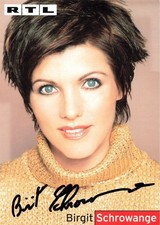 Birgit Schrowange, Originalautogramm, alte Autogrammk., "Extra–Das RTL-Magazin"