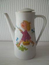 Seltmann Weiden K. Porzellan Kindergeschirr Kaffeekanne Doris mit Goldrand - ALT