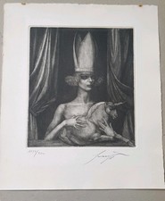 Radierung Von ERNST FUCHS Eva