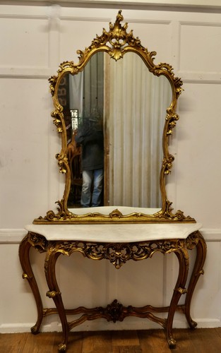 Rokoko giltwood konsolentisch - rokoko,