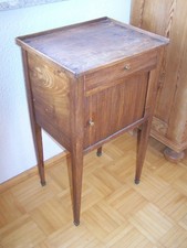 Biedermeier Konsole / Nachttisch / Pfeilerschränkchen mit Rolltür