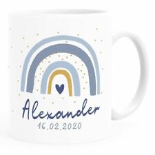 Kinder-Tasse Kunststoff Regenbogen personalisierte Namenstasse für Jungen