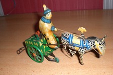 altes Blechspielzeug Clow mit Pferd+Wagen zum aufziehen