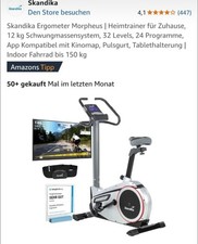 Skandika Ergometer Morpheus Fitnessbike Cardiotrainer Bluetooth Computer silber