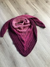Schultertuch-Schal-Dreieckstuch/altrosa-brombeer /Baumw./Neu