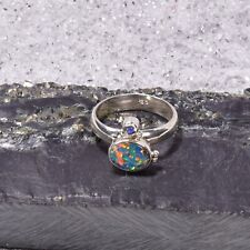 Opal Dublette Ring, 925er Silber, Edelsteinring (22265), mit Mondstein