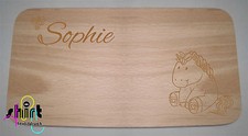 HB 138 -  Einhorn  + Name Holzbrett Holzbrettchen Lasergravur 