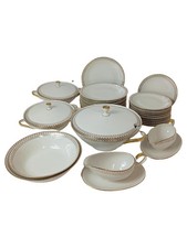 Bavaria Elfenbein Porzellan Speiseservice 30 Teile Klassisch Beige Gold