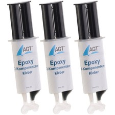 AGT Epoxy 2-Komponenten-Kleber, hohe Belastbarkeit: 23 N/mm², 3er-Pack