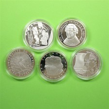 BRD 2012 5x 10 Euro Silber-Gedenkmünzen in Kapseln PP Spiegelglanz
