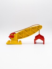 LEGO® DUPLO® Kranarm gelb mit rotem Greifer Seilwinde Baustelle 80er Ersatzteil 