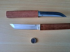 Doppeltes Jagdmesser (Tanto, Holzgriffe) Outdoormesser, Camping 