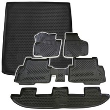 Gummi Kofferraumwanne Fußmatten Set für Seat Alhambra 7N Laderaumwanne Matten