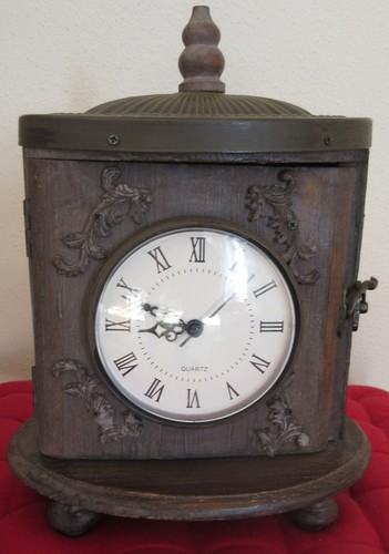 Tischuhr braun standuhr holz - braun,
