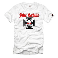 Alte Schule Totenschädel Kreuz Old School Biker Soldat T-Shirt #540