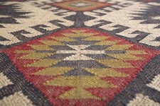 Hand Gewebt Wolle Jute Kelim Teppiche Flachgewebe Geometrisch Wohnzimmer Teppich