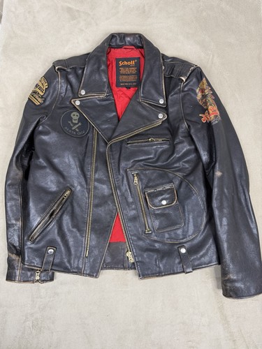 Vintage biker lederjacke - vintage, xl