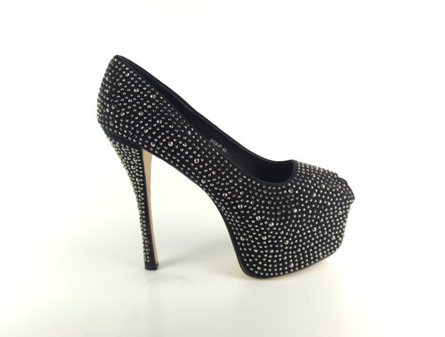 Sds pumps schwarz mit strass - schwarz,