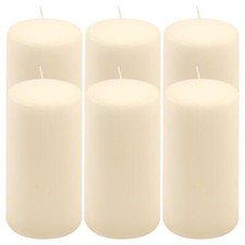 6er Set Stumpenkerze creme
