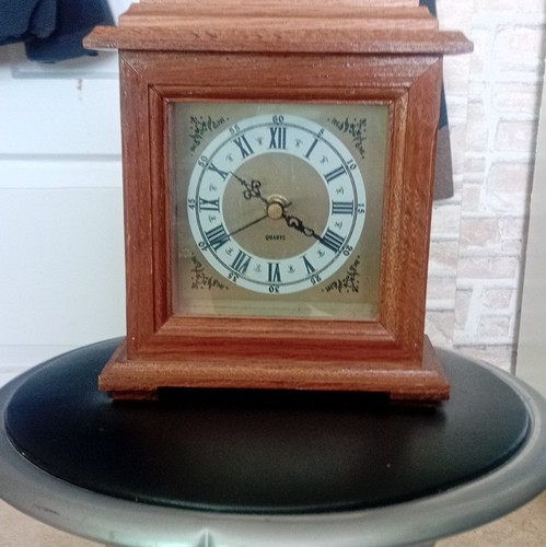 Holz tischuhr rechteckig braun - tischuhr,