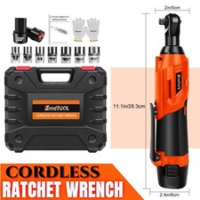 3/8'' Akku Ratsche 90° Winkel Schlagschrauber 2 Akkus & 7 Steckschlüssel Ratsche