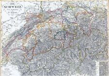 Landkarte SCHWEIZ Helvetia Eidgenossen SUISSE Switzerland 1852