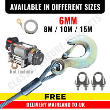 6 mm Stahlwindenkabel mit selbstsicherndem Haken