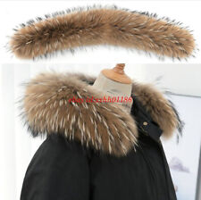 Unisex Pelzkrage Echtfell Kragen Natur Waschbär Pelzkragen Schal Fellstreifen