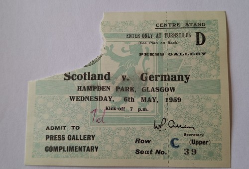 1959 eintrittskarte schottland - 1959,