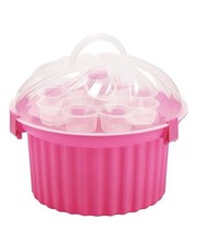 Praktische Muffin- und Cupcake-Transportbox (24 Stück, Pink)