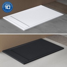 Duschwanne mineralguss Duschtasse 90x120 DIN-Anschlüsse bodenebene Geoma 10