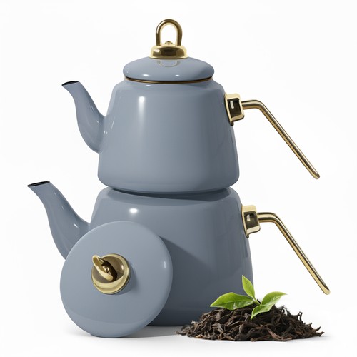 Emaille teekanne set - emaille,