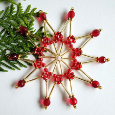 Perlenstern rot gold  11 cm