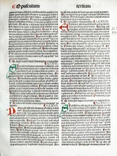 Original Inkunabel Blatt Thomas Aquinas Opuscula Venedig - 1490