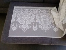 Scheibengardinenstoff Meterware  weiß 47cm hoch mit Blumen 