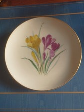 KPM Teller antik Goldrand ,handgemalt , Krokusse,blaue Zeptermarke 