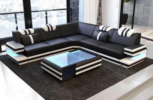 Ledercouch ecksofa led sofa - ledercouch,