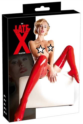 Latex strümpfe rot 2xl - -,