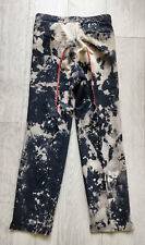 Hose 46 Men Size Unikat Spezialanfertigung Bleach Tie Dye mit  Neon-Roter Naht