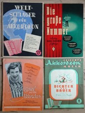 5 Vintage Notenhefte für Akkordeon / Antiquarische Noten Hefte Akkordeon