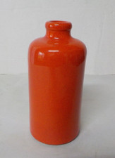 Kleine Vintage Flaschenvase Vase Flaschenform Keramik / Steingut orange 13 cm