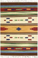 Kelim Teppich Samak AKE 1207 –  Mehrfarbig – Handgewebt – Baumwolle – Modern