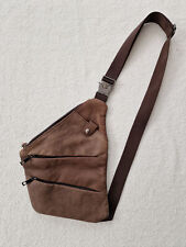 Brusttasche herren; Klein; Leder; hell-braun