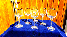 Weingläser 6er Pack, 17 cm hoch, Oberer Rand 6 cm mit  Goldrand sehr stabil