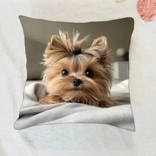 Kissenbezug Kissenhülle Dekokissen Hund Yorkshire Terrier 40x40cm 