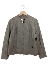 RINO & PELLE Damen Lederjacke Grau Einheitsgröße Modern Jacke