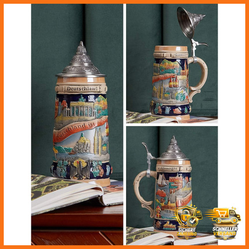 Bierkrug mit deckel 6l - bierkrug,