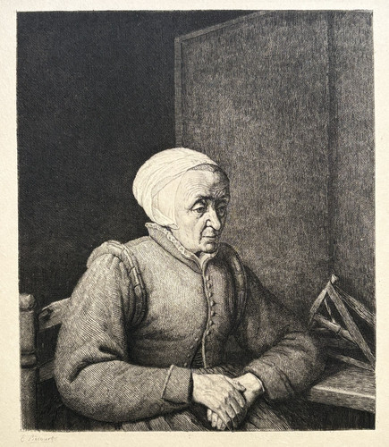 Alte frau gravur radierung - gravur,