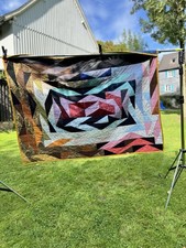 Patchworkdecke Klassische RESTEDECKE  Selbstgenäht Baumwollstoffe 145x193 cm