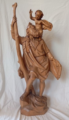 Große holzfigur heiliger - xl,